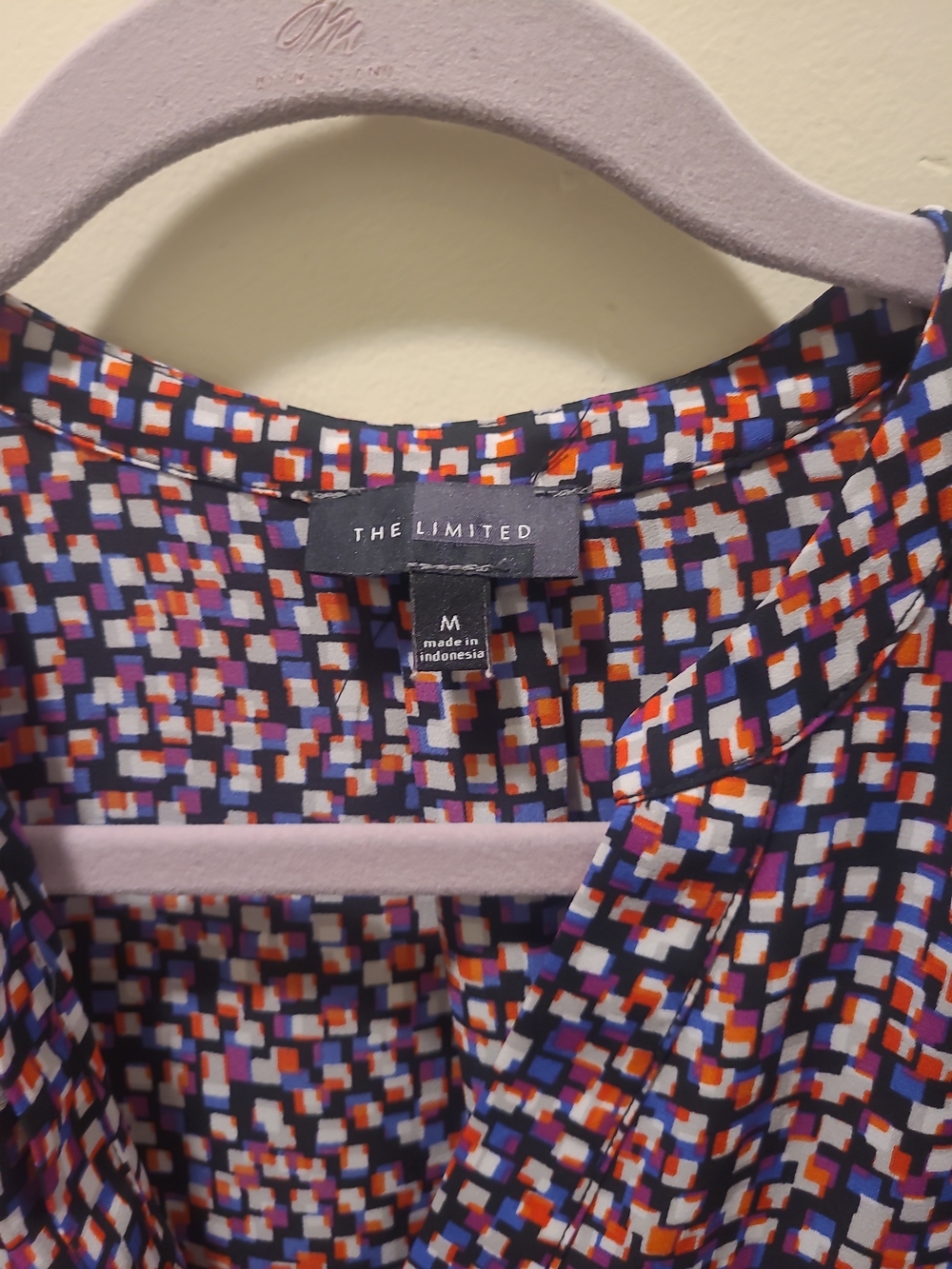 The Limited Blouse Womens M Multicolor Button Front Long Sleeve Geometric Top - Picture 4 of 14